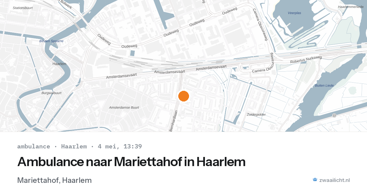 Ambulance naar Mariettahof in Haarlem — 4 mei 2026