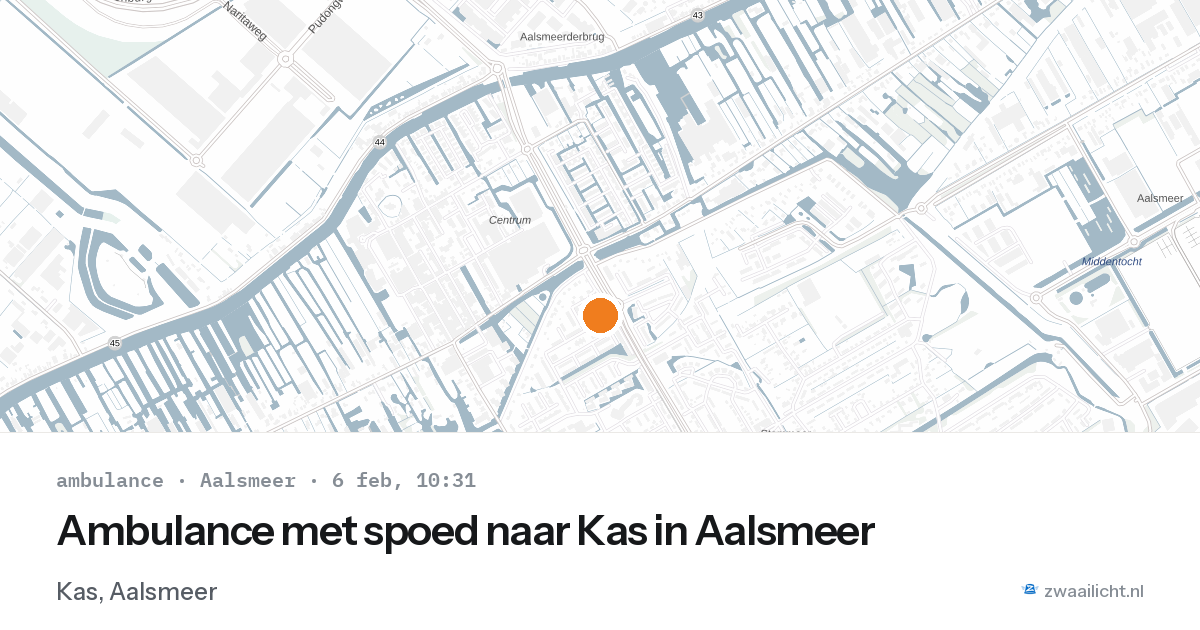 Ambulance met spoed naar Kas in Aalsmeer — 6 feb 2026