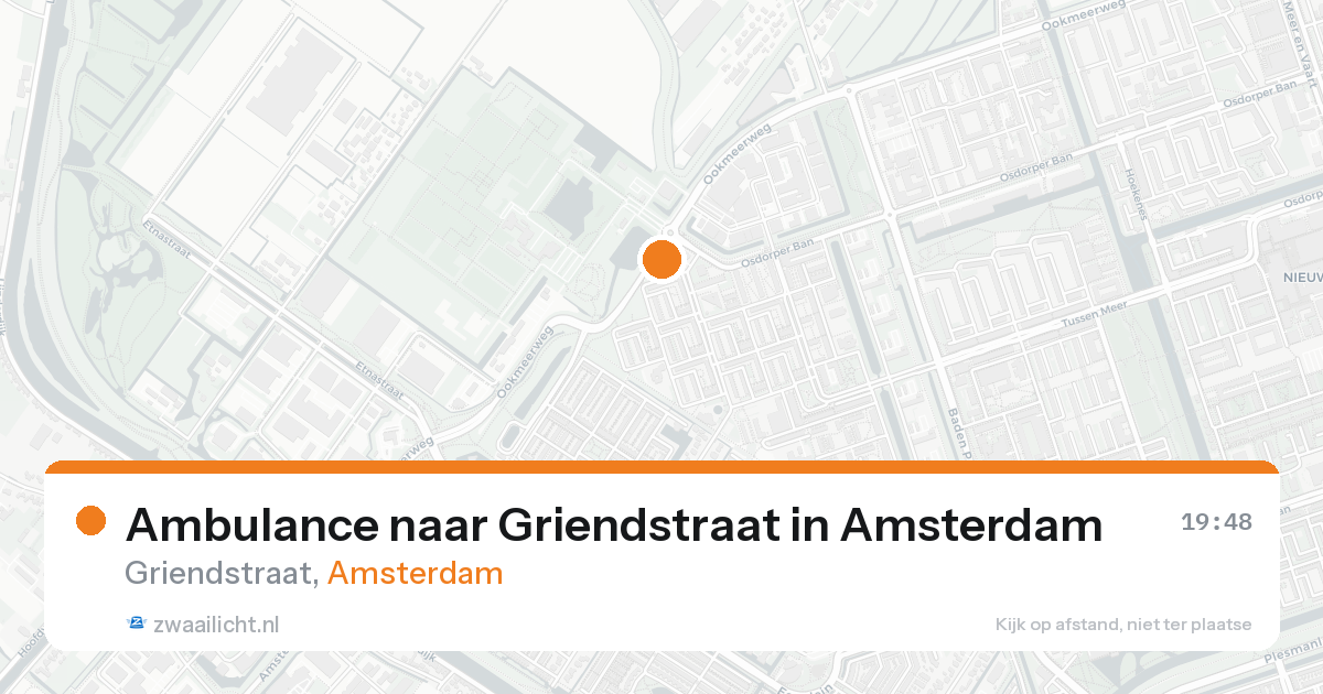 Ambulance naar Griendstraat in Amsterdam — 21 aug 2026