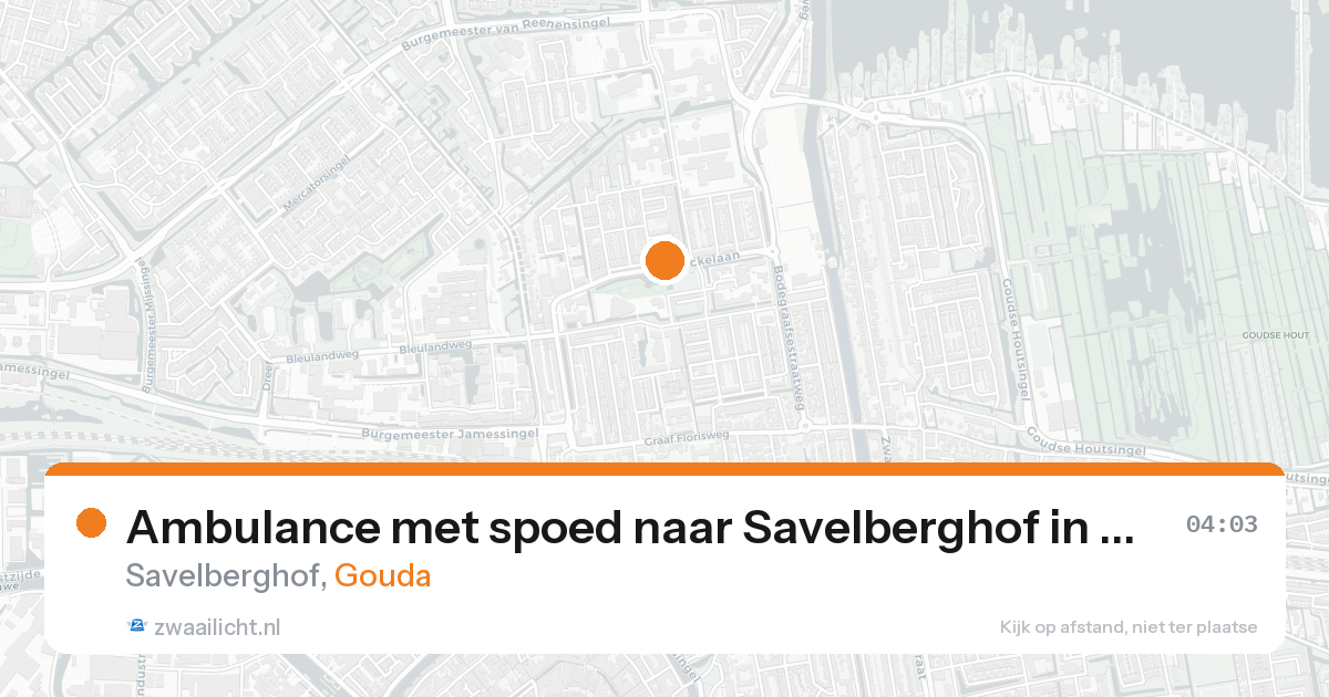 Ambulance met spoed naar Savelberghof in Gouda — 25 aug 2026