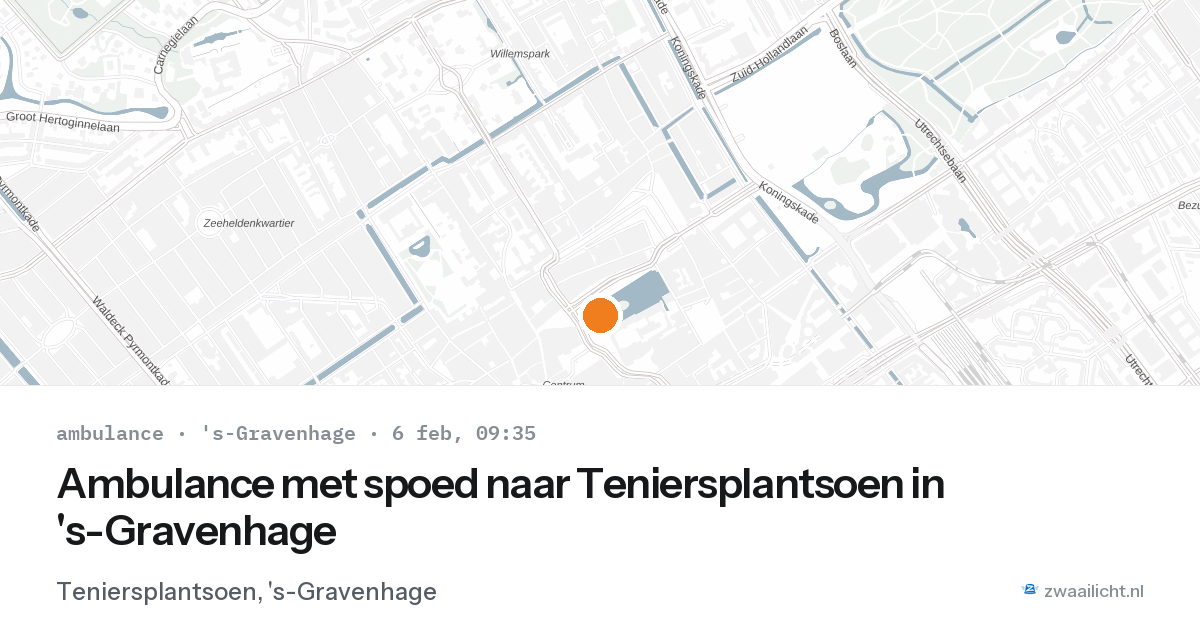 Ambulance met spoed naar Teniersplantsoen in 's-Gravenhage — 6 feb 2026