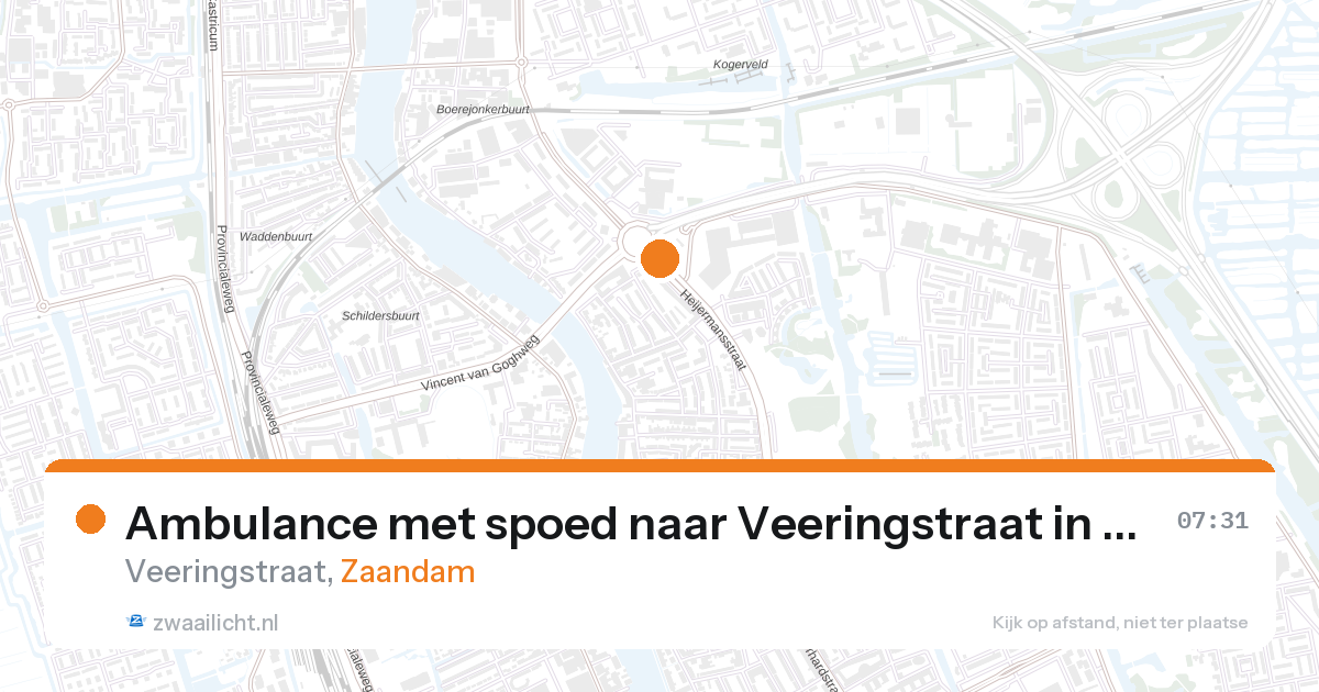 Ambulance met spoed naar Veeringstraat in Zaandam — 28 aug 2026