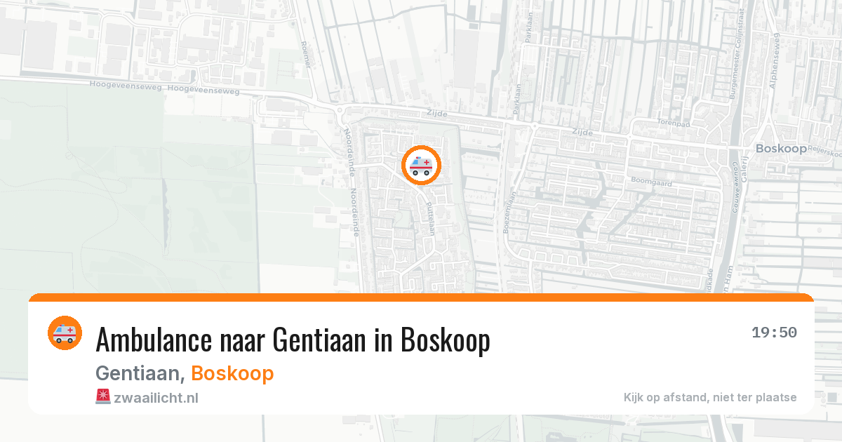 Ambulance naar Gentiaan in Boskoop — 25 mrt 2026