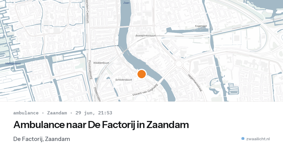 Ambulance naar De Factorij in Zaandam — 29 jun 2026