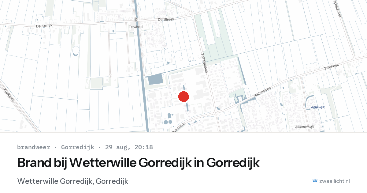 Brand bij Wetterwille Gorredijk in Gorredijk — 29 aug 2026