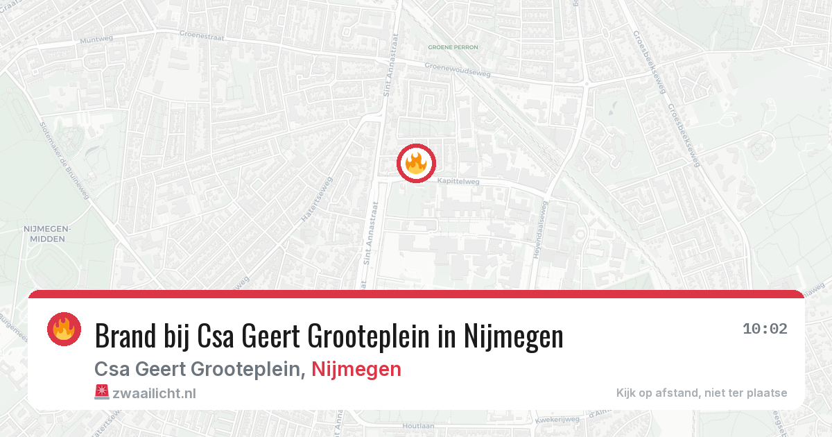 Brand bij Csa Geert Grooteplein in Nijmegen — 17 mrt 2026