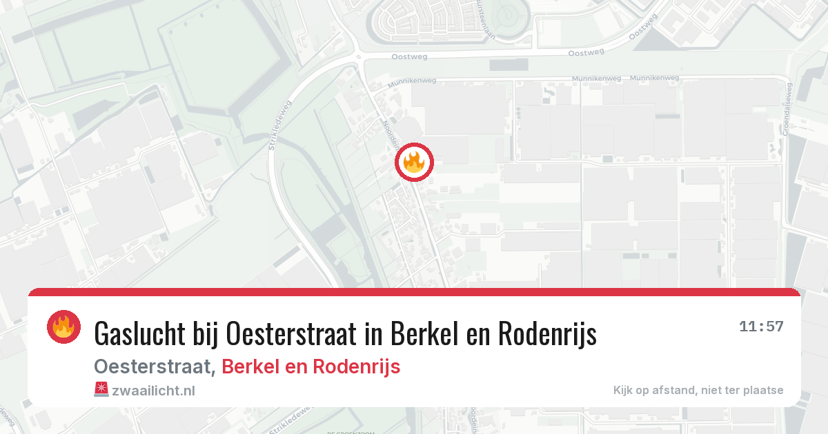 Gaslucht bij Oesterstraat in Berkel en Rodenrijs — 28 jun 2026