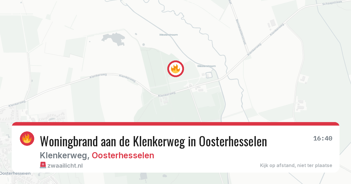 Woningbrand aan de Klenkerweg in Oosterhesselen — 30 mrt 2026