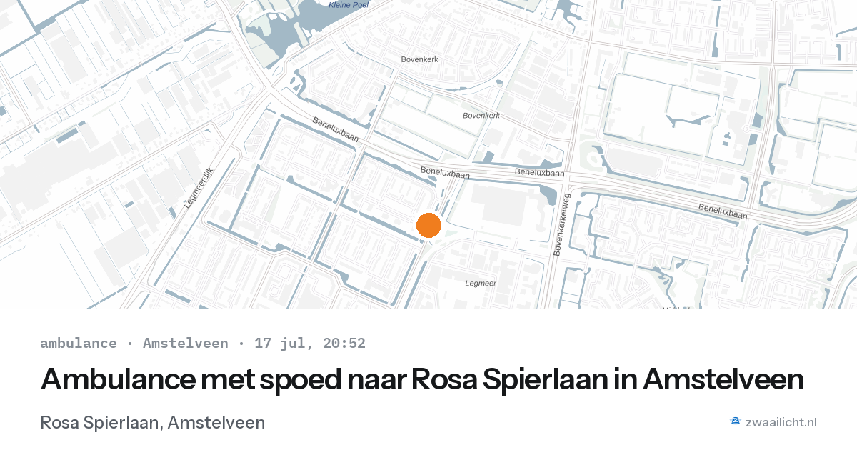 Ambulance met spoed naar Rosa Spierlaan in Amstelveen — 17 jul 2026