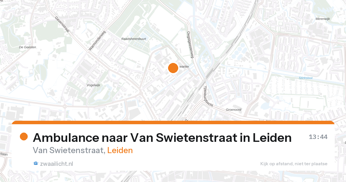 Ambulance naar Van Swietenstraat in Leiden — 28 aug 2026