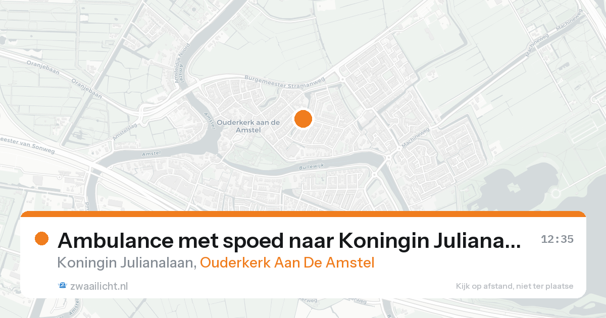 Ambulance met spoed naar Koningin Julianalaan in Ouderkerk Aan De Amstel — 17 aug 2026