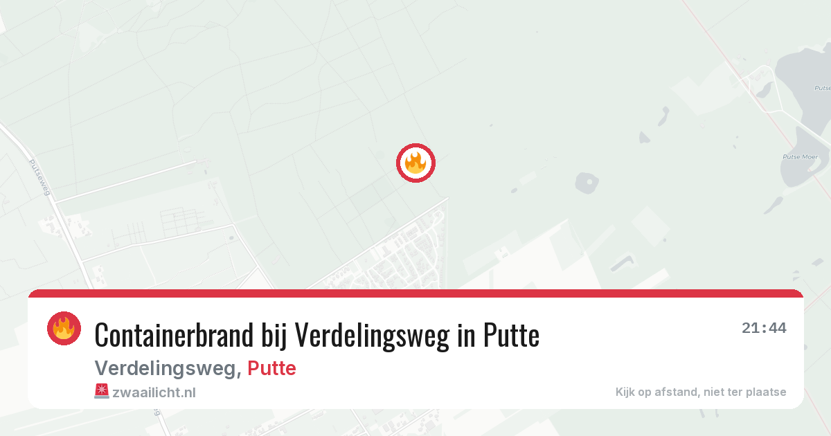 Containerbrand bij Verdelingsweg in Putte — 10 mei 2026