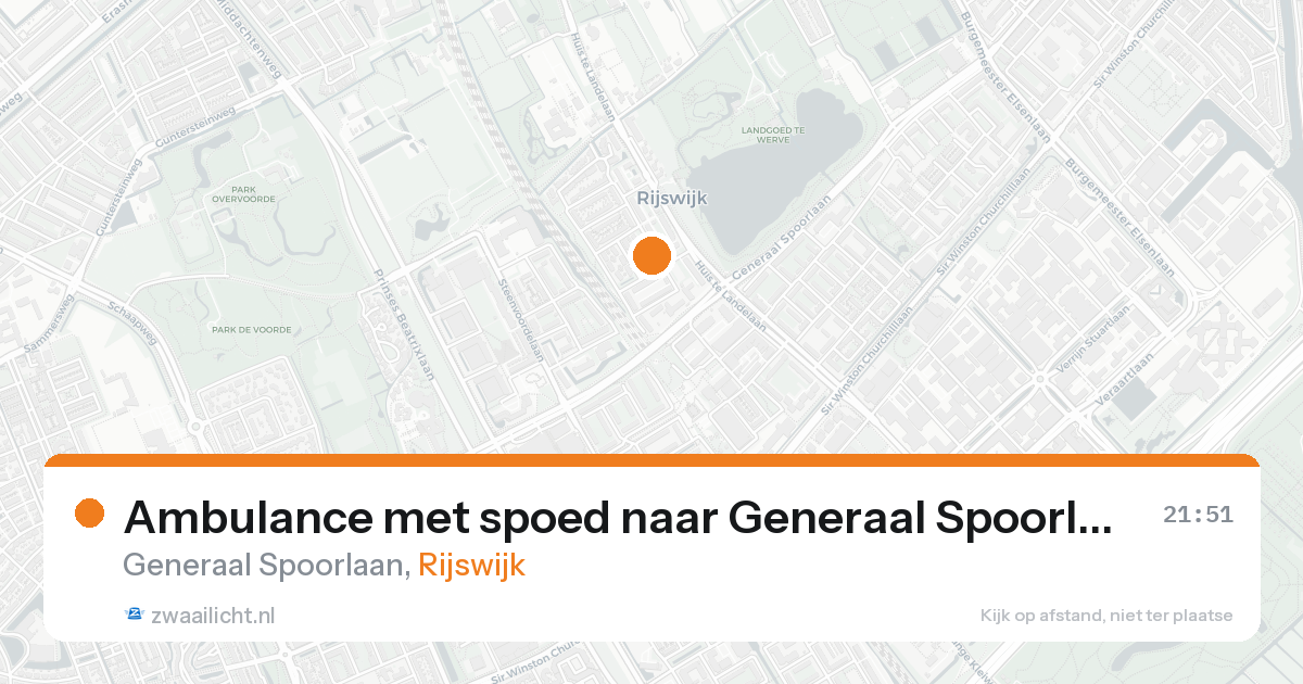 Ambulance met spoed naar Generaal Spoorlaan in Rijswijk — 20 aug 2026