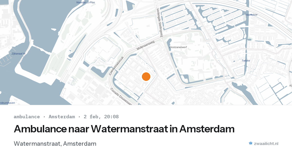 Ambulance naar Watermanstraat in Amsterdam — 2 feb 2026