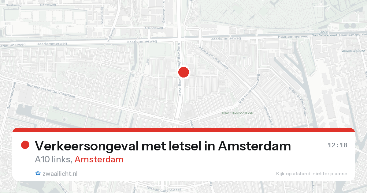 Verkeersongeval met letsel in Amsterdam — 16 aug 2026