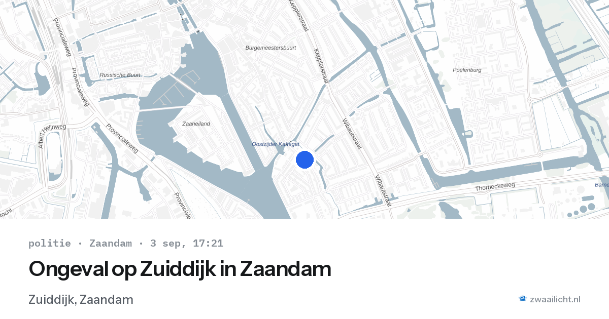 Ongeval op Zuiddijk in Zaandam — 3 sep 2026