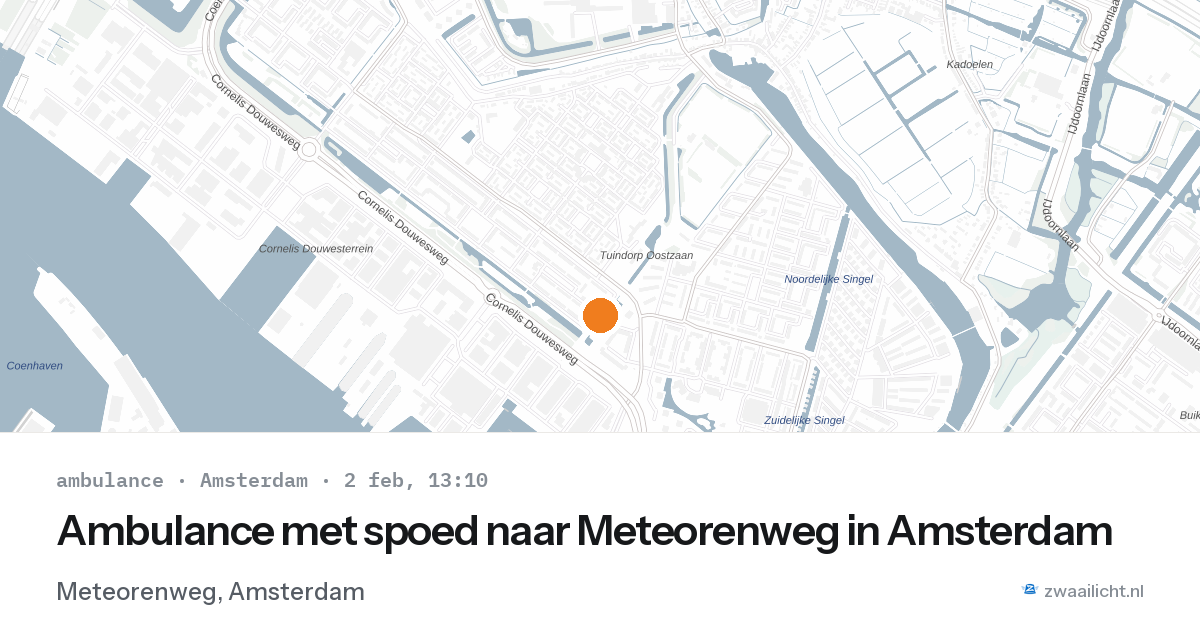 Ambulance met spoed naar Meteorenweg in Amsterdam — 2 feb 2026