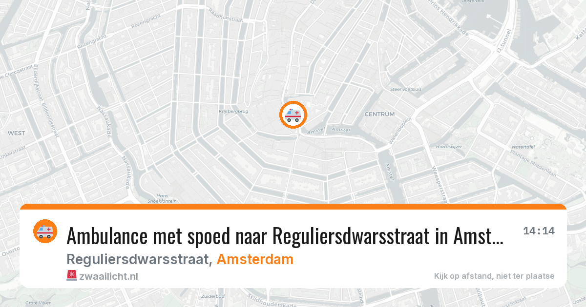 Ambulance met spoed naar Reguliersdwarsstraat in Amsterdam — 2 apr 2026
