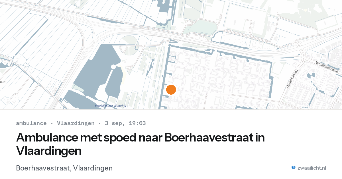 Ambulance met spoed naar Boerhaavestraat in Vlaardingen — 3 sep 2026