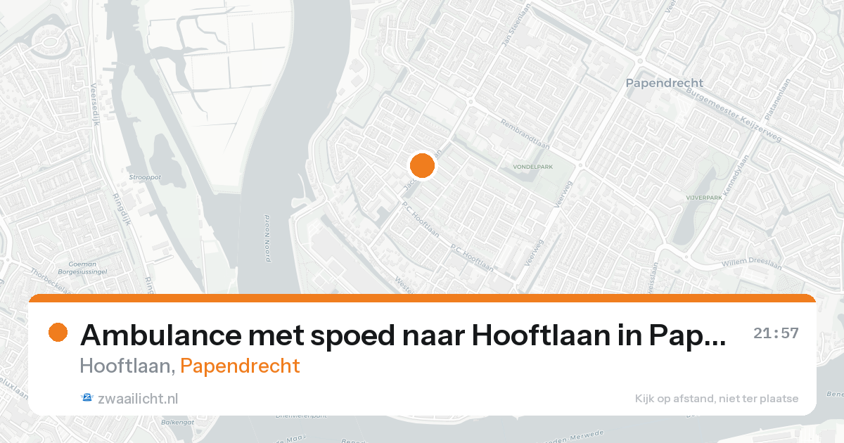 Ambulance met spoed naar Hooftlaan in Papendrecht — 21 aug 2026