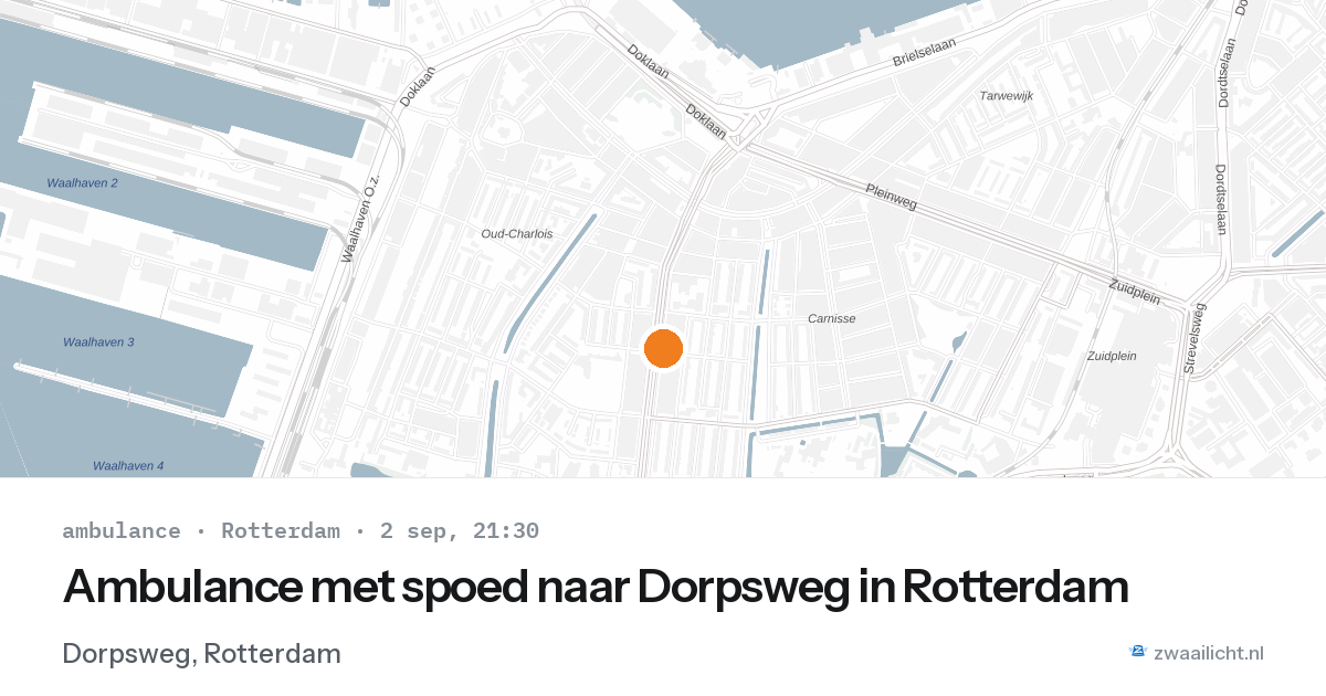 Ambulance met spoed naar Dorpsweg in Rotterdam — 2 sep 2026