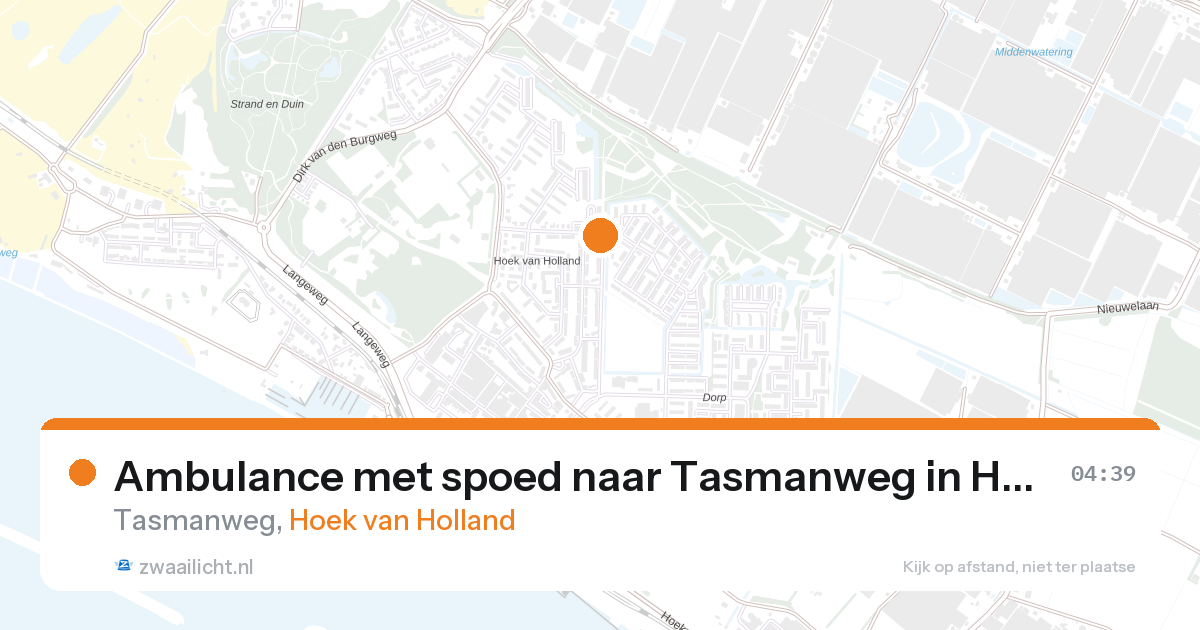 Ambulance met spoed naar Tasmanweg in Hoek van Holland — 27 aug 2026