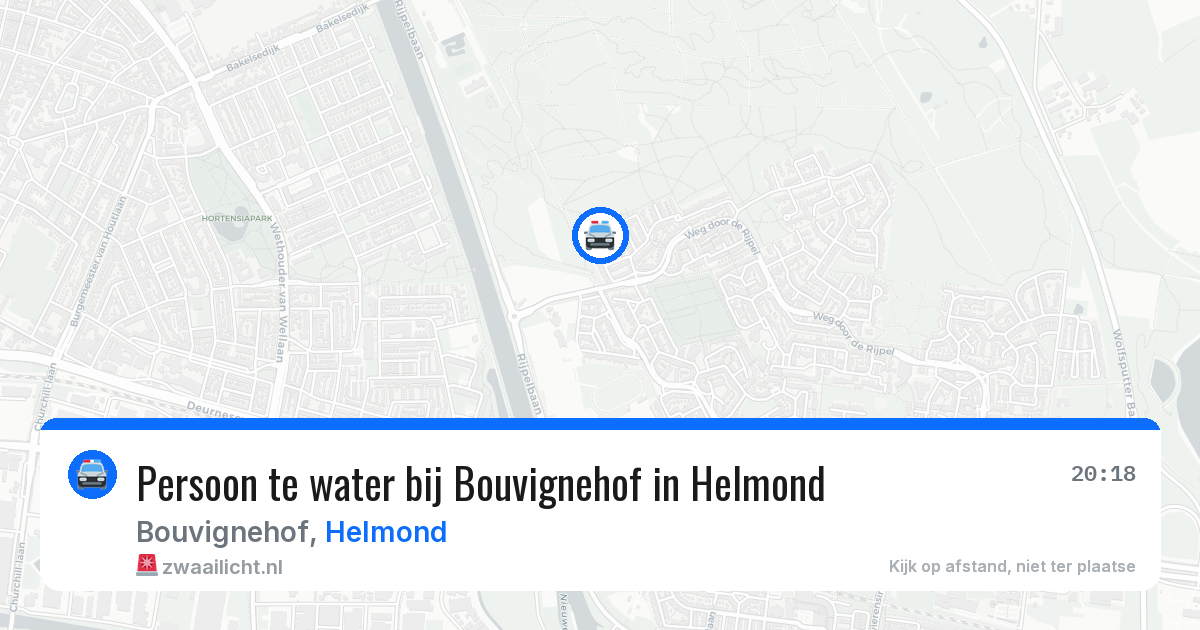 Persoon te water bij Bouvignehof in Helmond — 17 jun 2026