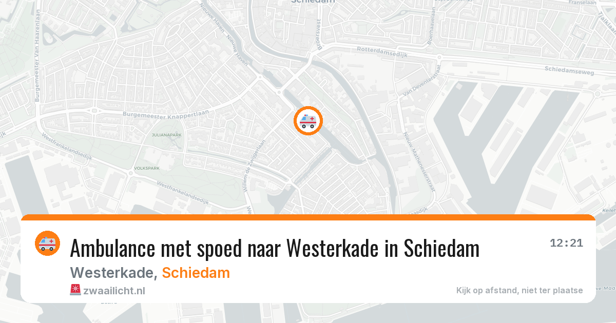 Ambulance met spoed naar Westerkade in Schiedam — 21 mei 2026
