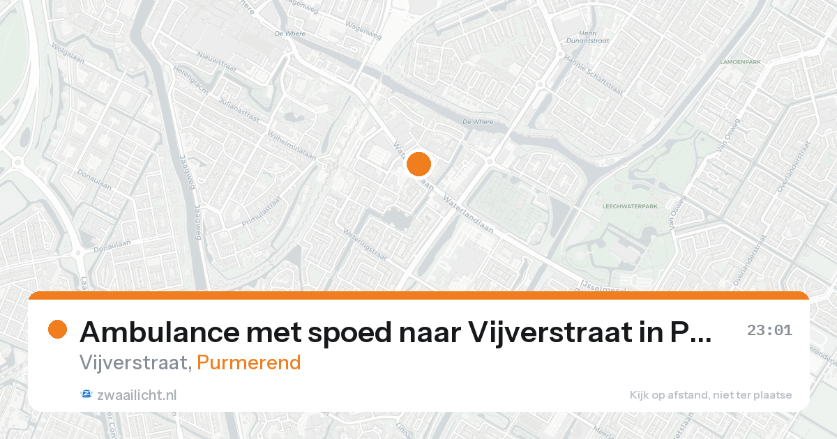 Ambulance met spoed naar Vijverstraat in Purmerend — 6 jun 2026
