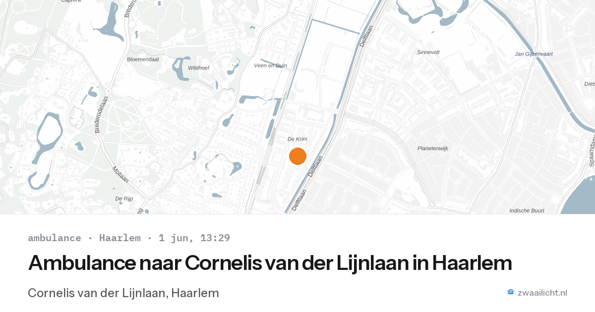 Ambulance naar Cornelis van der Lijnlaan in Haarlem — 1 jun 2026