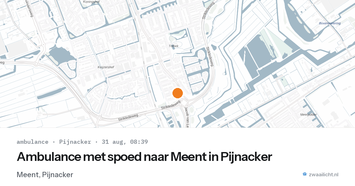 Ambulance met spoed naar Meent in Pijnacker — 31 aug 2026