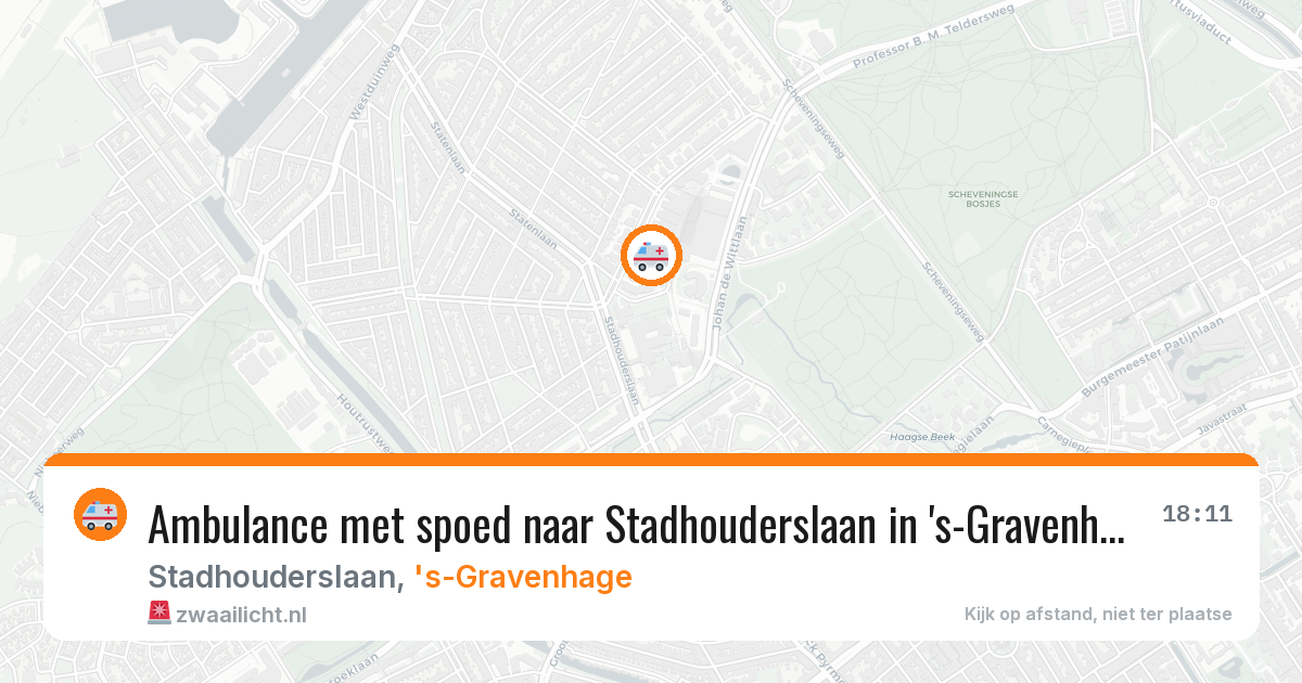 Ambulance met spoed naar Stadhouderslaan in 's-Gravenhage — 25 jun 2026
