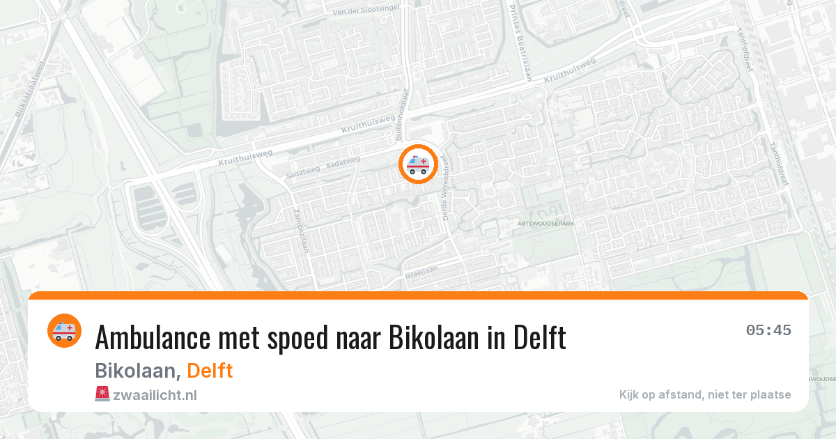 Ambulance met spoed naar Bikolaan in Delft — 9 jul 2026
