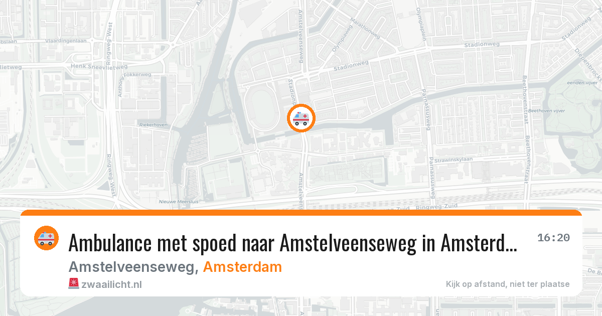 Ambulance met spoed naar Amstelveenseweg in Amsterdam — 14 aug 2026