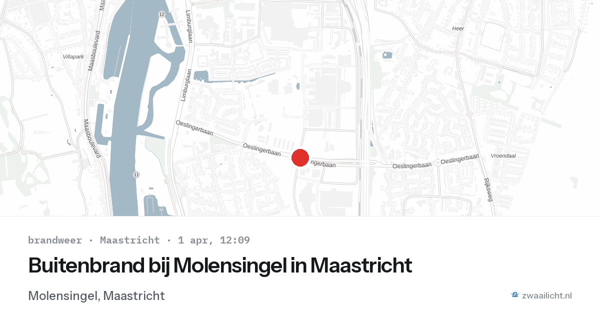 Buitenbrand bij Molensingel in Maastricht — 1 apr 2026