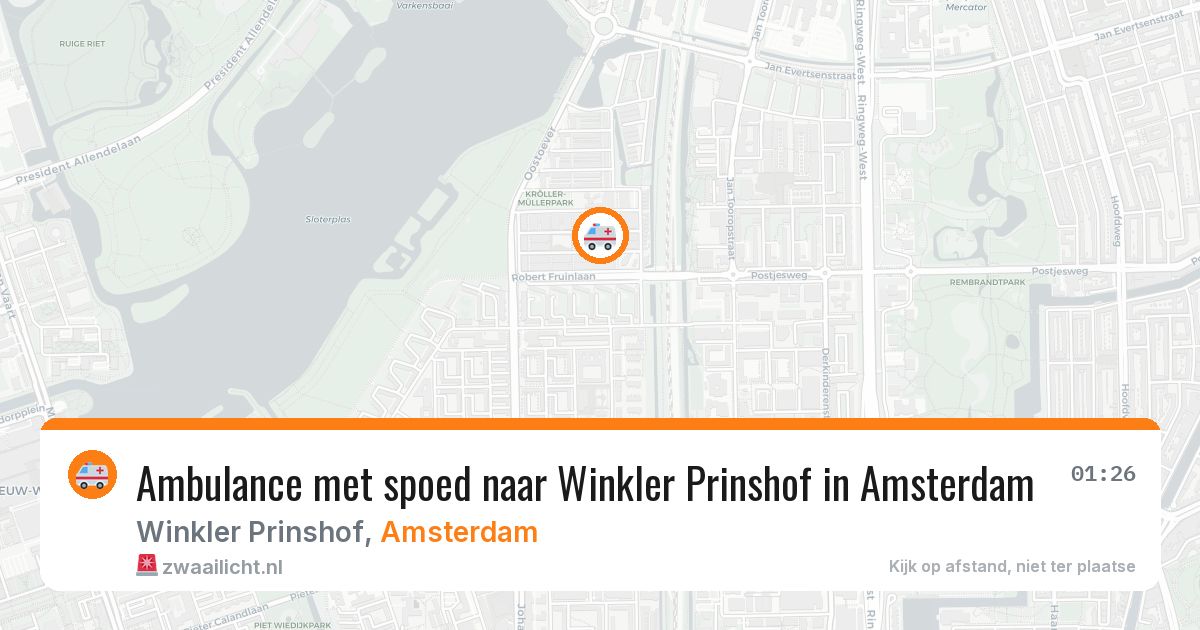 Ambulance met spoed naar Winkler Prinshof in Amsterdam — 16 jul 2026