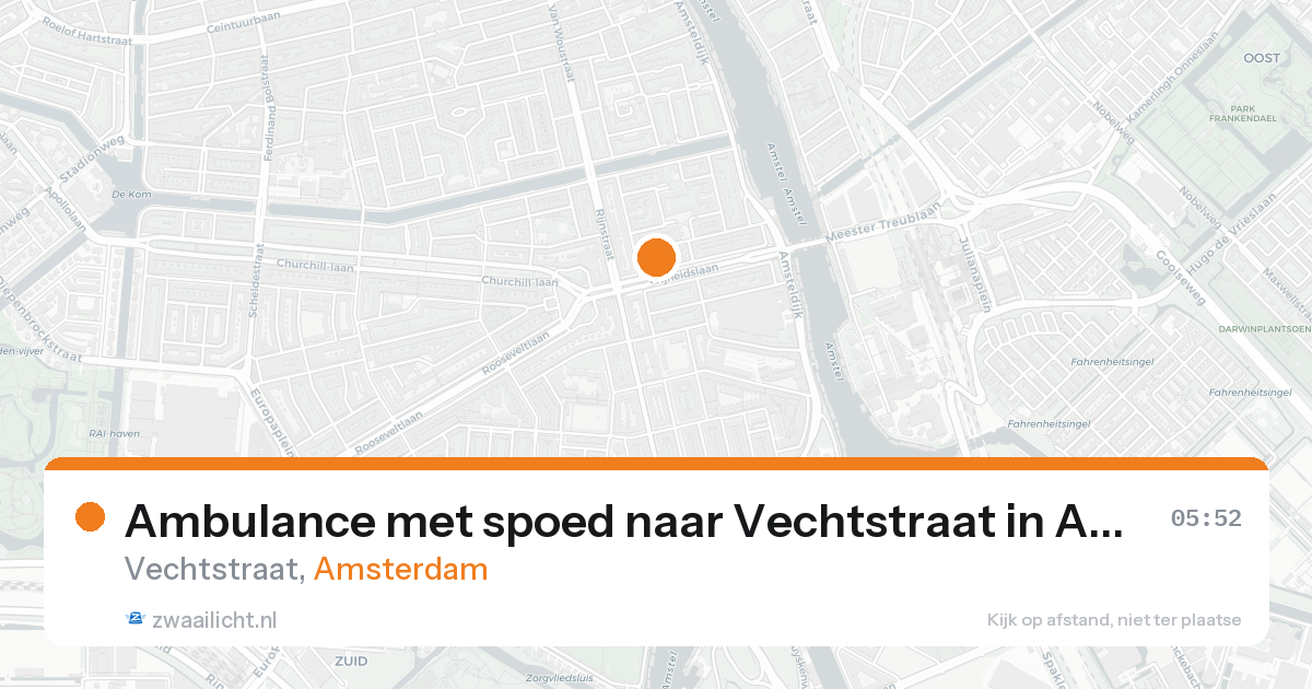 Ambulance met spoed naar Vechtstraat in Amsterdam — 19 aug 2026