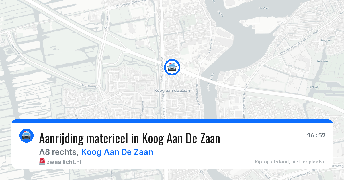 Aanrijding materieel in Koog Aan De Zaan — 3 aug 2026