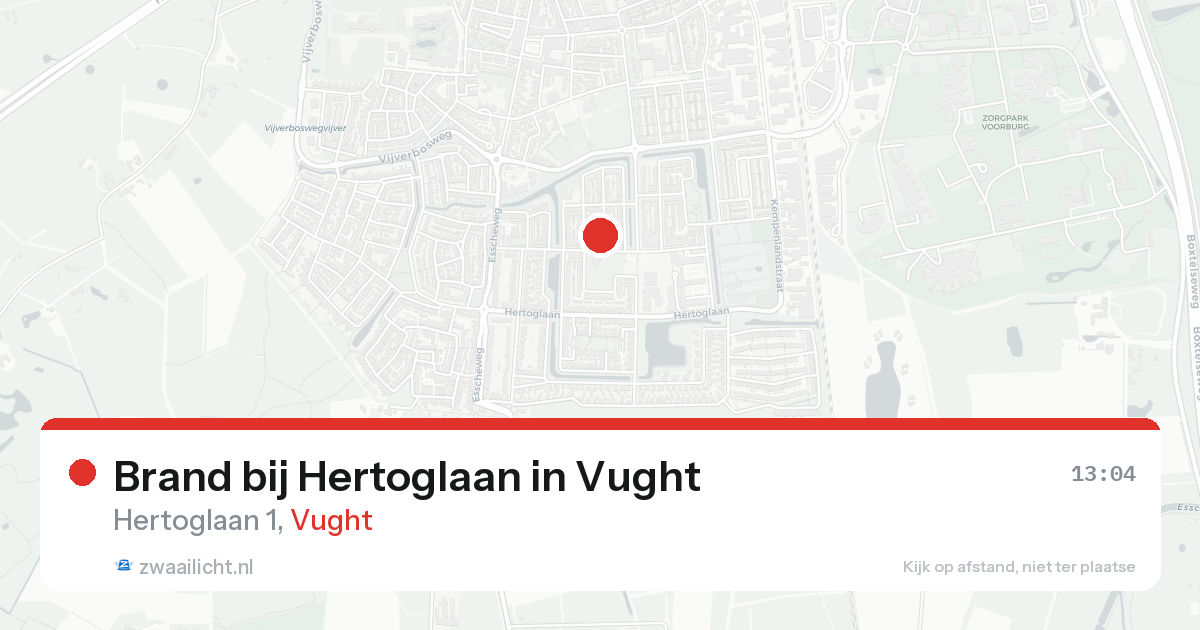 Brand bij Hertoglaan in Vught — 22 aug 2026