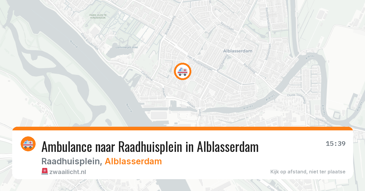 Ambulance naar Raadhuisplein in Alblasserdam — 20 apr 2026