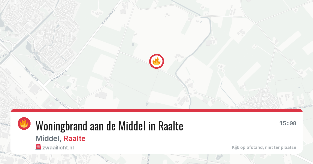 Woningbrand aan de Middel in Raalte — 22 apr 2026