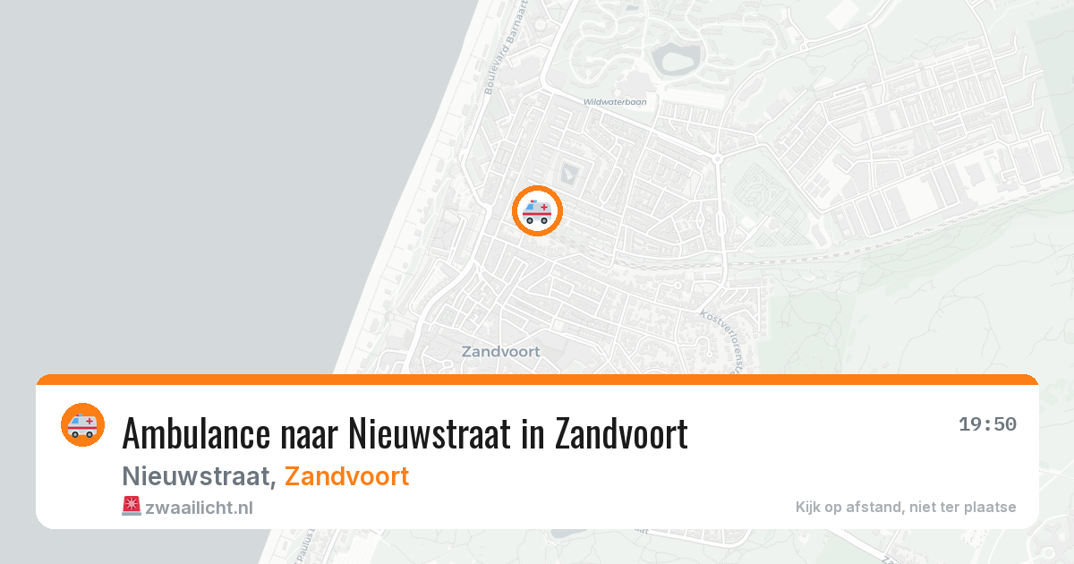 Ambulance naar Nieuwstraat in Zandvoort — 16 jul 2026
