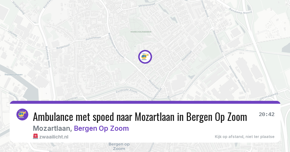 Ambulance met spoed naar Mozartlaan in Bergen Op Zoom — 25 apr 2026