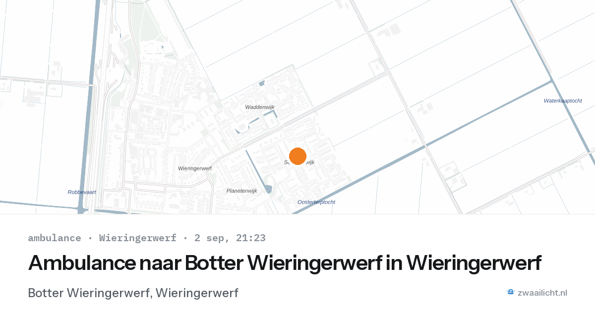 Ambulance naar Botter Wieringerwerf in Wieringerwerf — 2 sep 2026
