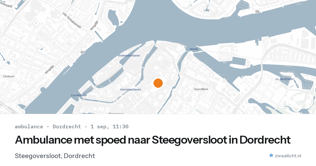 Ambulance met spoed naar Steegoversloot in Dordrecht — 1 sep 2026