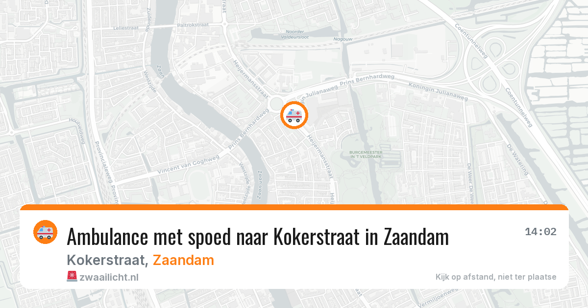 Ambulance met spoed naar Kokerstraat in Zaandam — 13 jul 2026