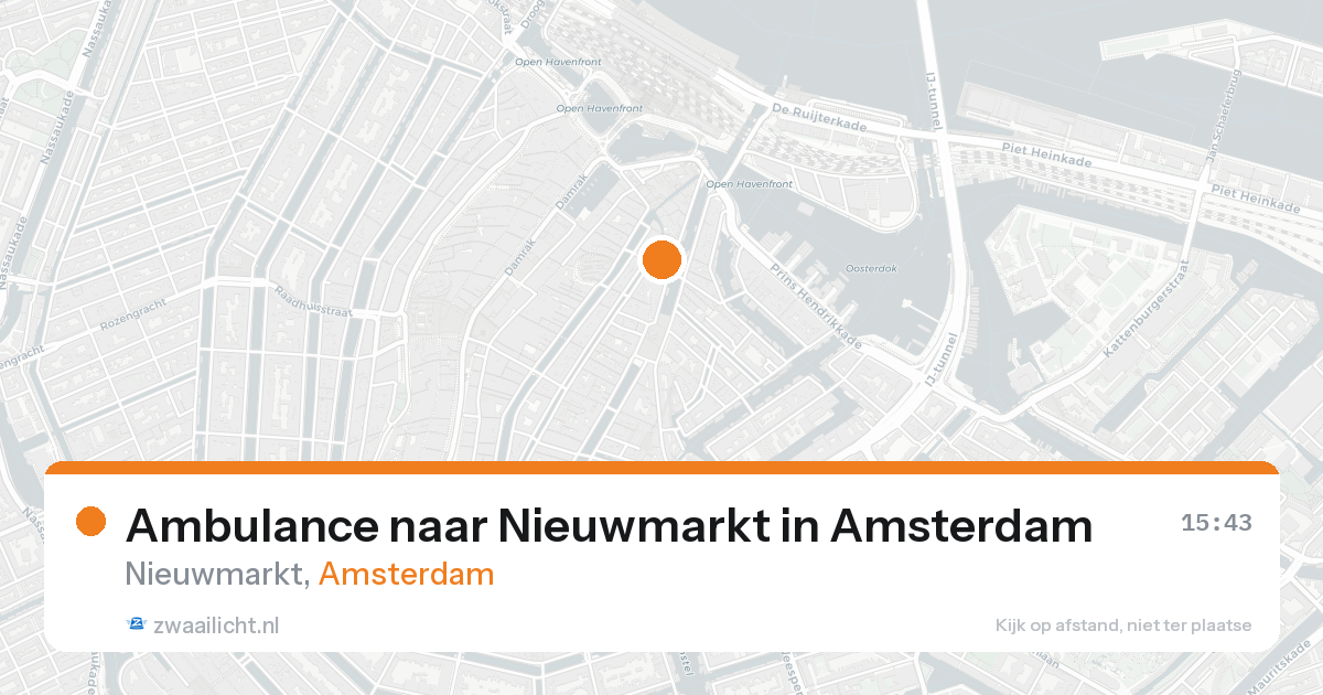 Ambulance naar Nieuwmarkt in Amsterdam — 22 aug 2026