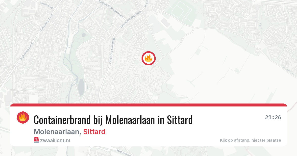 Containerbrand bij Molenaarlaan in Sittard — 4 jul 2026
