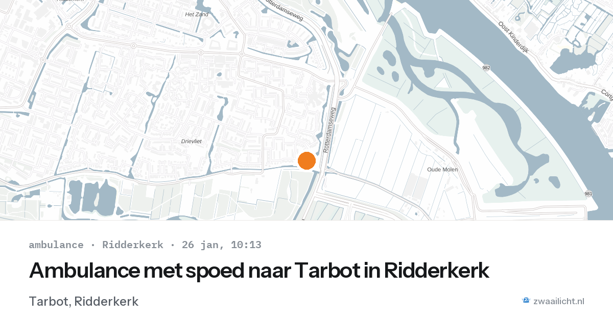 Ambulance met spoed naar Tarbot in Ridderkerk — 26 jan 2026