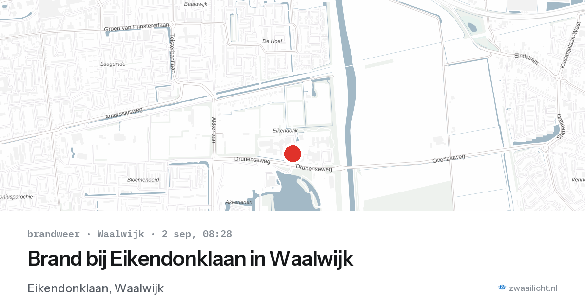 Brand bij Eikendonklaan in Waalwijk — 2 sep 2026